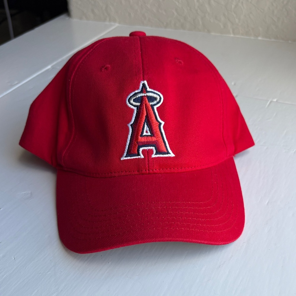 MLB Los Angeles Angels Mens‎ OSFA Baseball Hat Red Adjustable Cotton Cap
